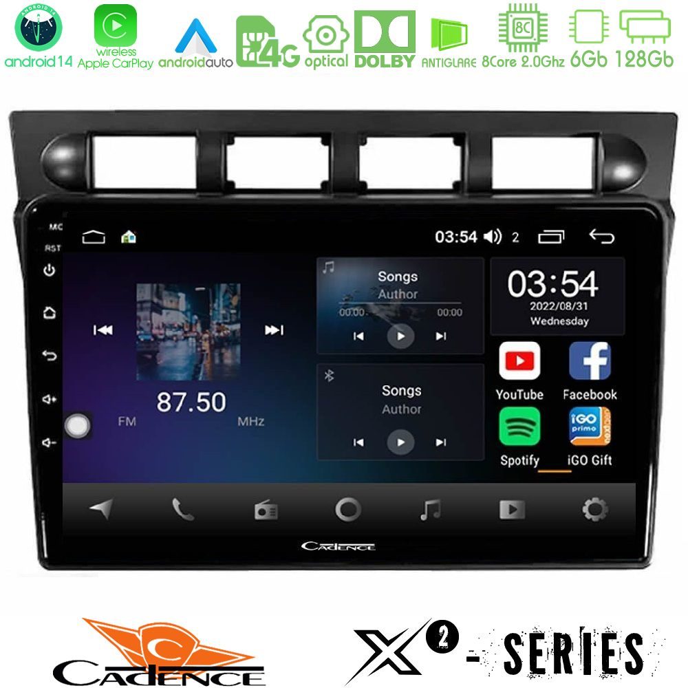 Cadence X2 Series 8Core Android14 6+128GB Kia Picanto 2004-2007 Navigation Multimedia Tablet 9"