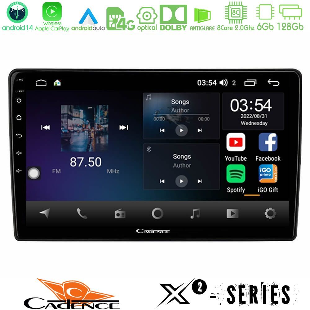 Cadence X2 Series 8Core Android14 6+128GB Kia Stonic Navigation Multimedia Tablet 9"