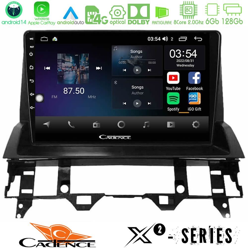Cadence X2 Series 8Core Android14 6+128GB  Mazda6 2002-2006 Navigation Multimedia Tablet 10"