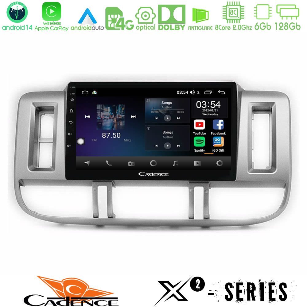 Cadence X2 Series 8Core Android14 6+128GB  Nissan X-Trail (T30) 2000-2003 Navigation Multimedia Tablet 9"