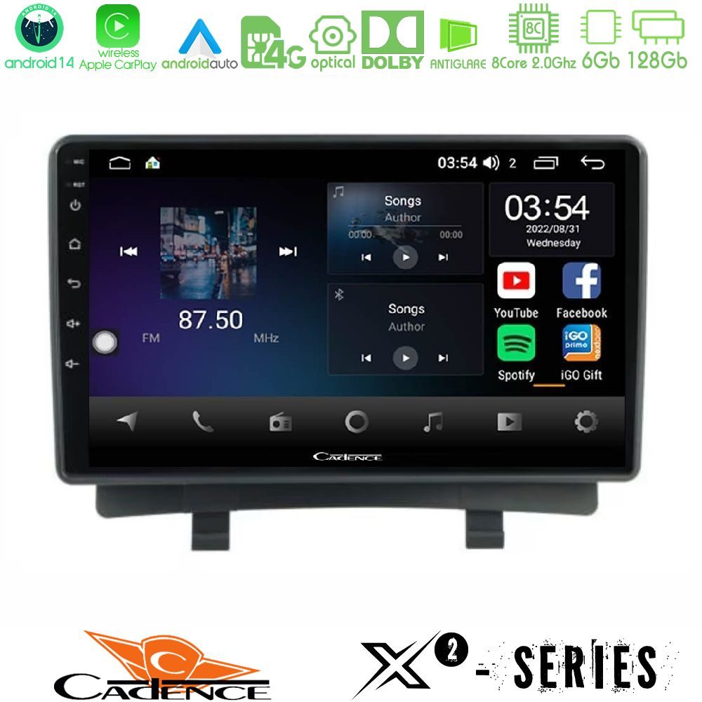 Cadence X2 Series 8Core Android14 6+128GB Opel Zafira 2012-2016 Navigation Multimedia Tablet 9"