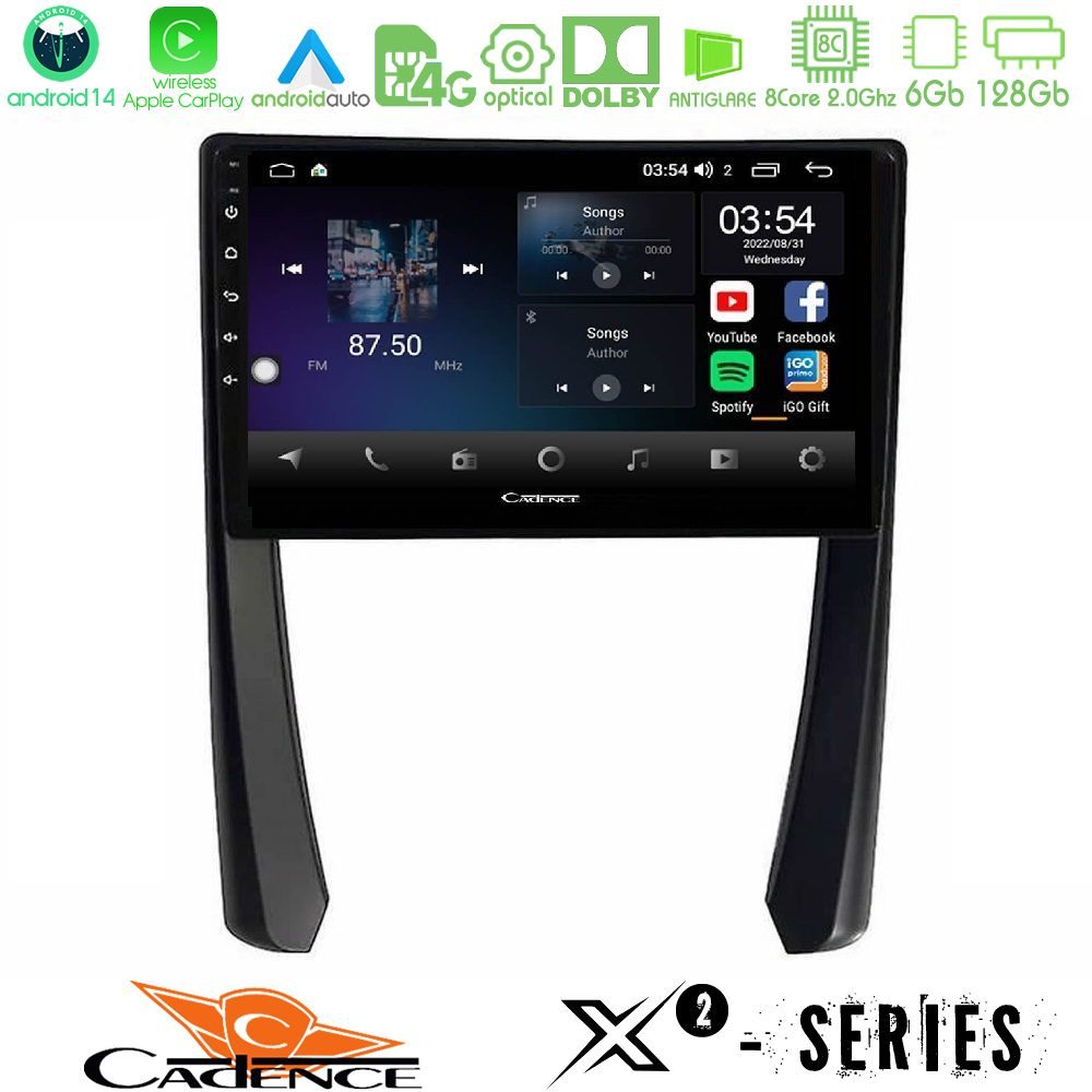 Cadence X2 Series 8Core Android14 6+128GB Porsche 911/Cayman/Boxster Navigation Multimedia Tablet 9"