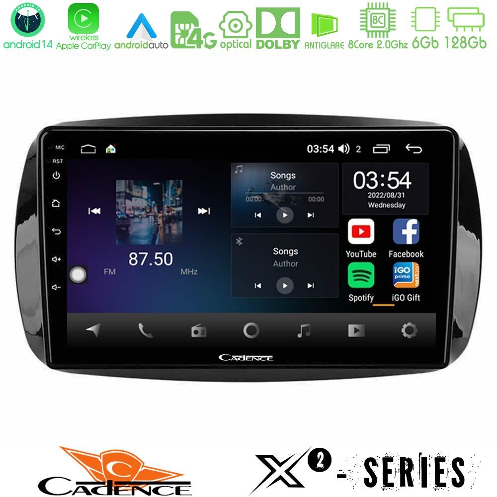 Cadence X2 Series 8Core Android14 6+128GB Smart 453 Navigation Multimedia Tablet 9"