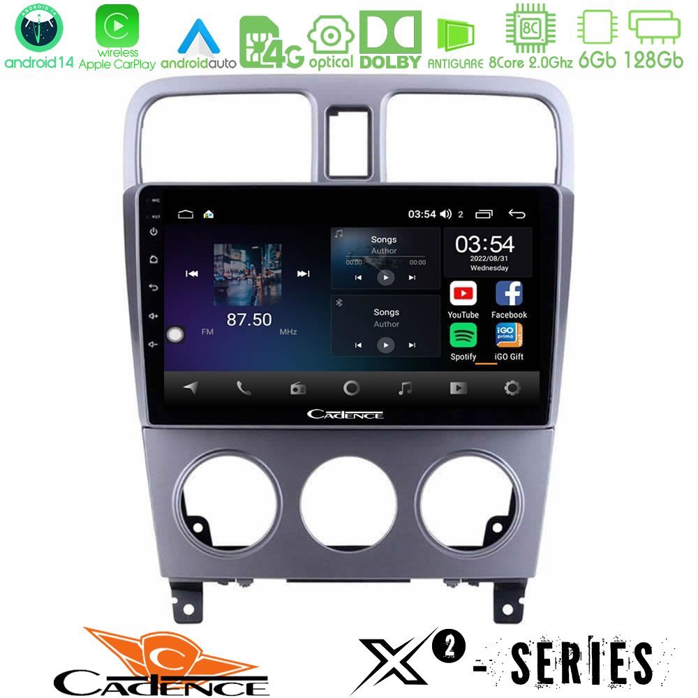 Cadence X2 Series 8Core Android14 6+128GB  Subaru Forester 2003-2007 Navigation Multimedia Tablet 9"