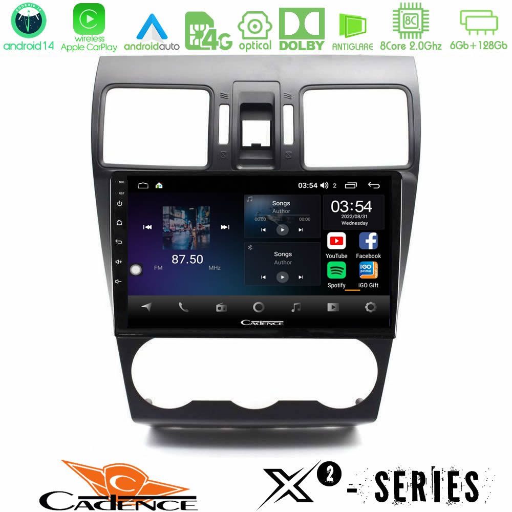 Cadence X2 Series 8Core Android14 6+128GB Subaru Forester 2015-2018 Navigation Multimedia Tablet 9"