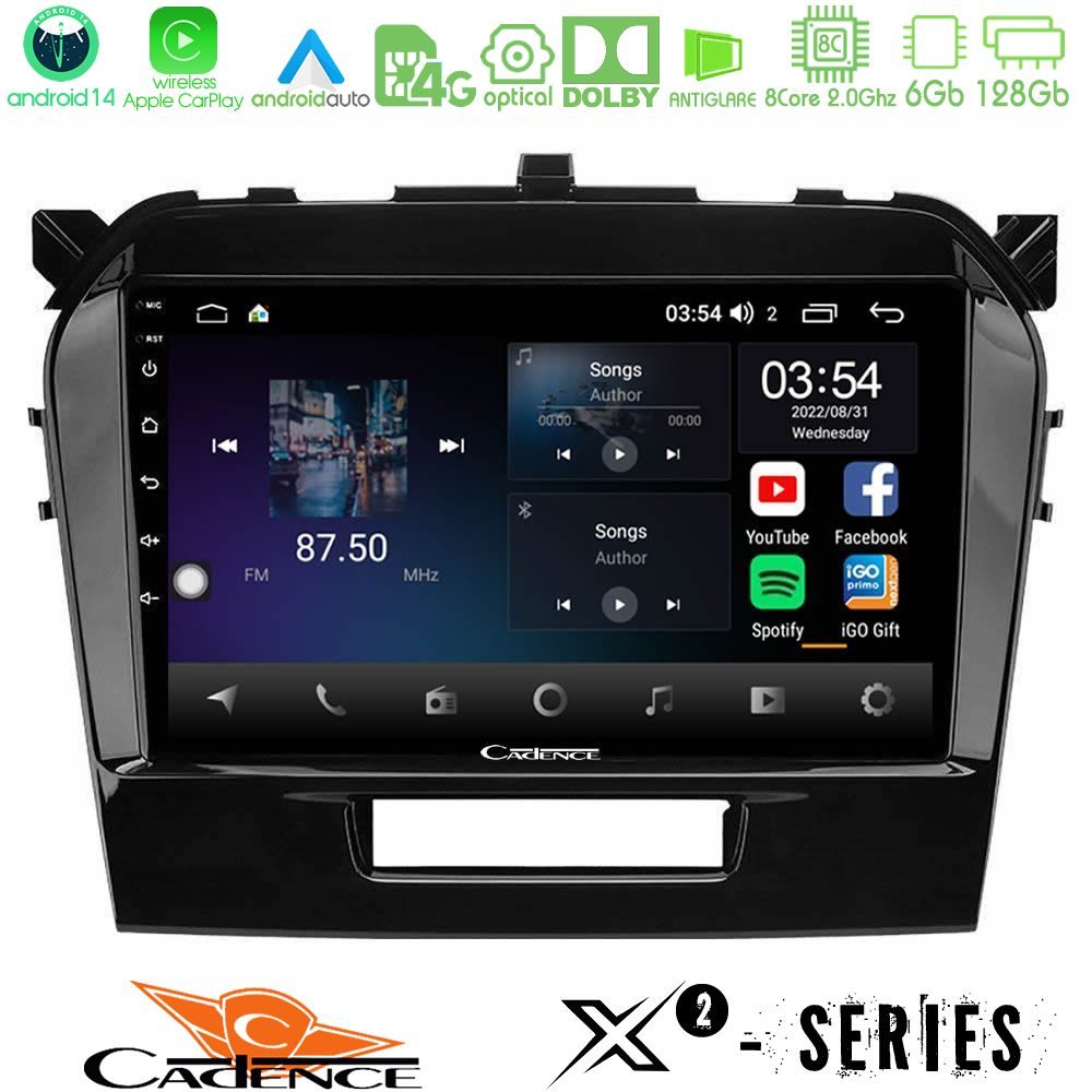 Cadence X2 Series 8Core Android14 6+128GB Suzuki Vitara 2015-2021 Navigation Multimedia Tablet 9"