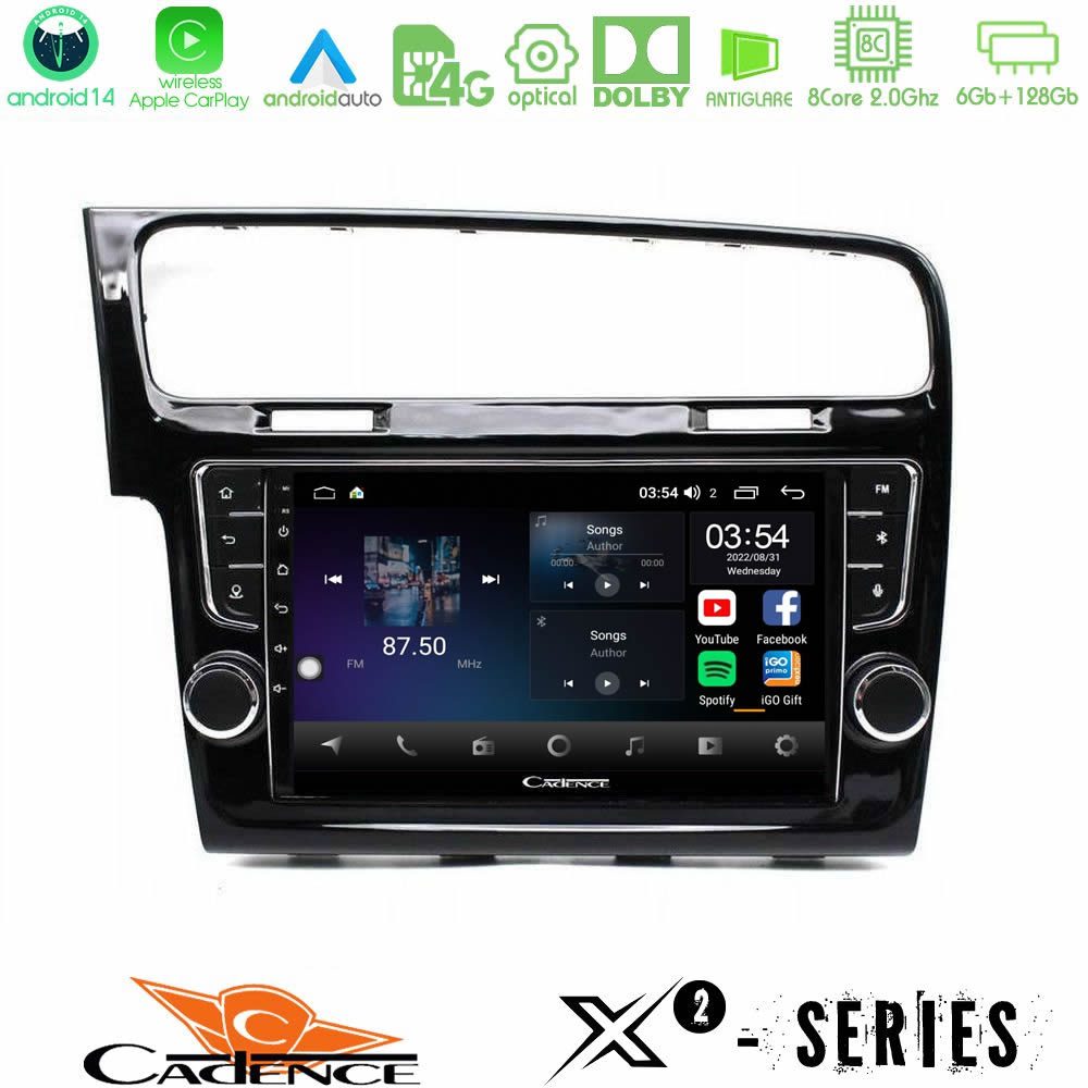 Cadence X2 Series 8Core Android14 6+128GB VW GOLF 7 Navigation Multimedia Tablet 9" (OEM Look)