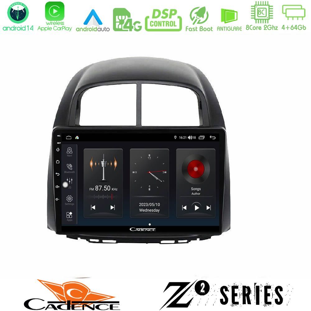 Cadence Z2 Series 8Core Android14 4+64GB  Daihatsu Sirion/Subaru Justy Navigation Multimedia Tablet 10" Με Carplay & Android Auto