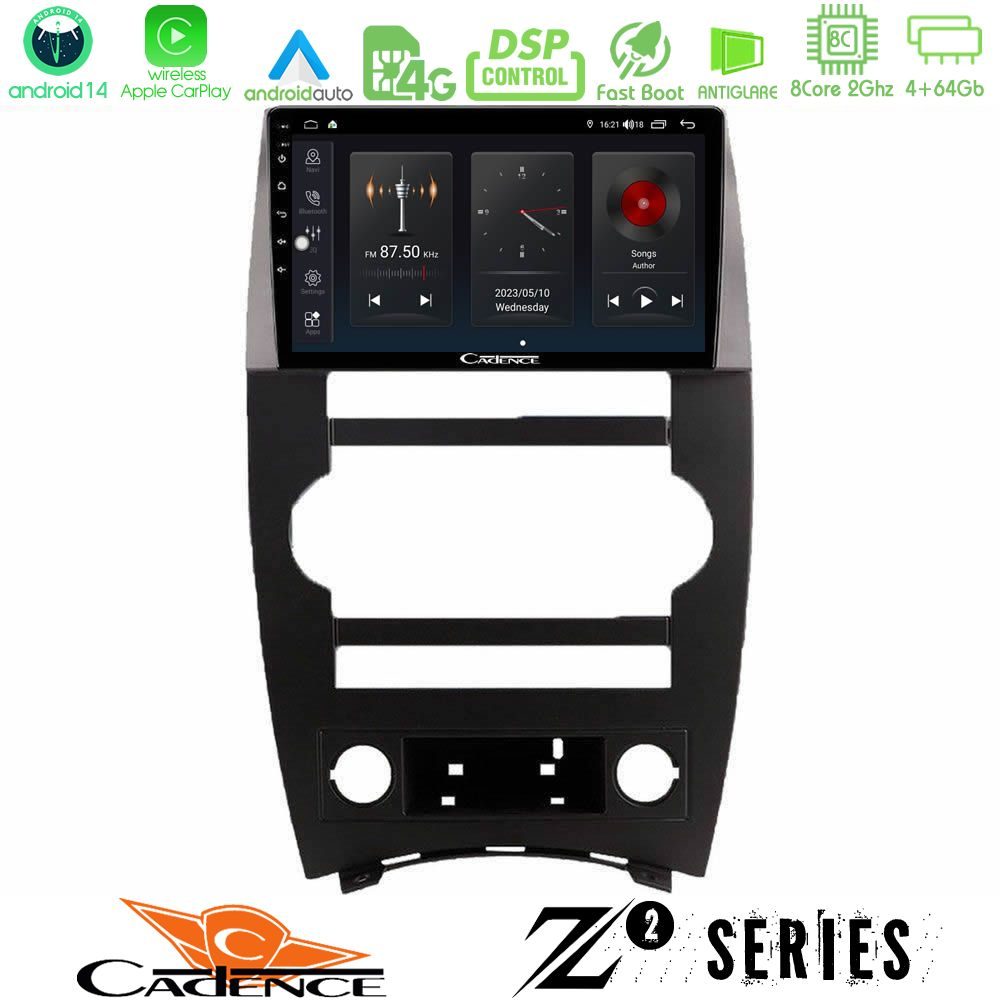 Cadence Z2 Series 8Core Android14 4+64GB  Jeep Commander 2007-2008 Navigation Multimedia Tablet 9" Με Carplay & Android Auto