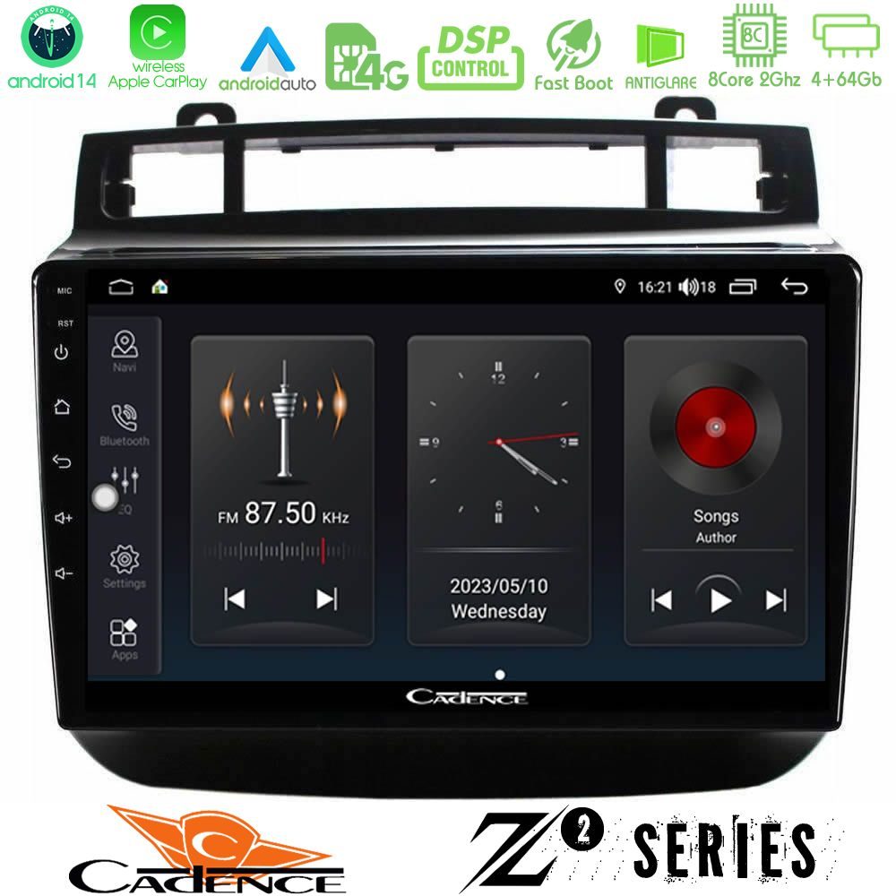 Cadence Z2 Series 8Core Android14 4+64GB VW Touareg 2011-2018 Navigation Multimedia Tablet 9" Με Carplay & Android Auto
