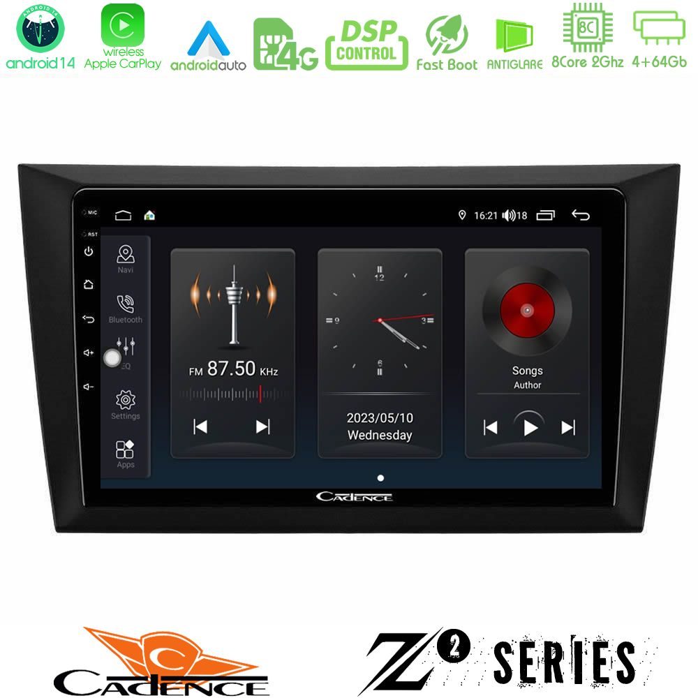 Cadence Z2 Series 8Core Android14 4+64GB  Vw Golf 6 Navigation Multimedia Tablet 9" Με Carplay & Android Auto