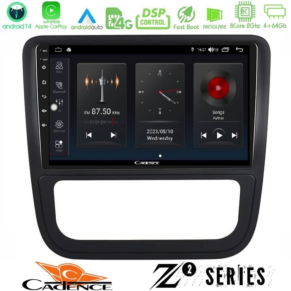 Cadence Z2 Series 8Core Android14 4+64GB VW Scirocco 2008-2014 Navigation Multimedia Tablet 9" Με Carplay & Android Auto
