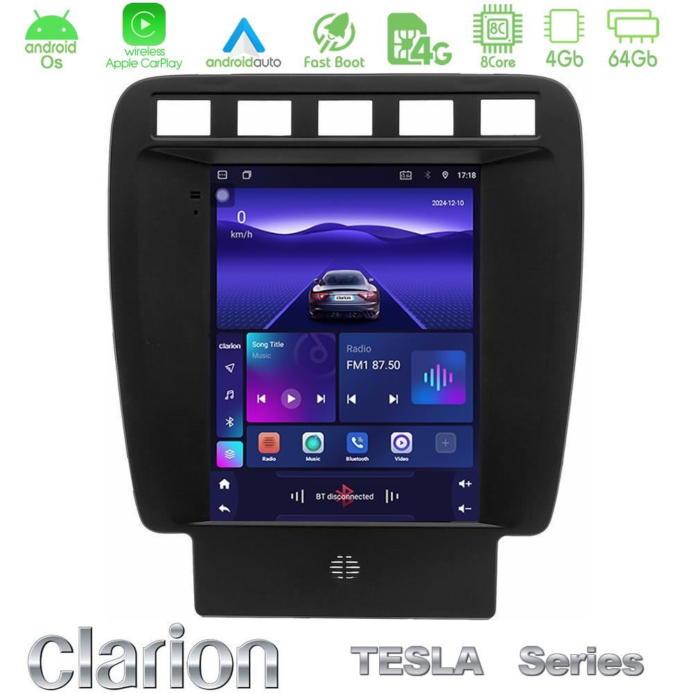 Clarion GL300 Tesla Series Android OS 8Core 4+64GB Porsche Cayenne 2003-2010 Navigation Multimedia Tablet 9.7"