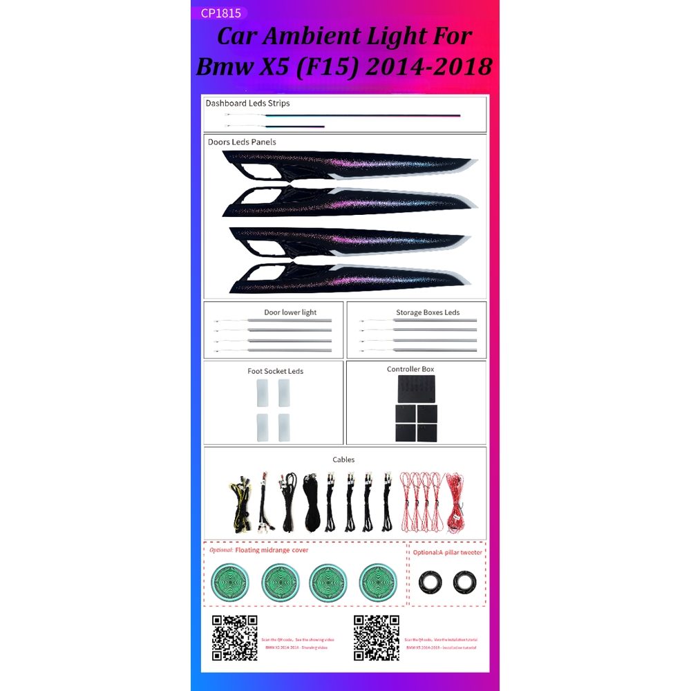 Ατμοσφαιρικός Φωτισμός Bmw X5 F15 2014-2018 Ambient Light Kit OEM 1:1