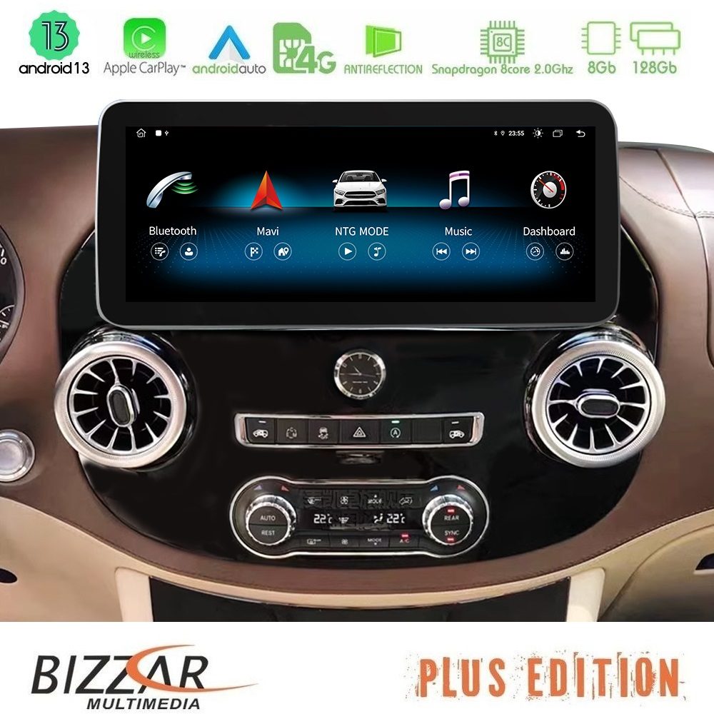 Bizzar Plus Edition Mercedes Vito (W447) 2015-2021 Android13 (8+128GB) Navigation Multimedia 12.3"