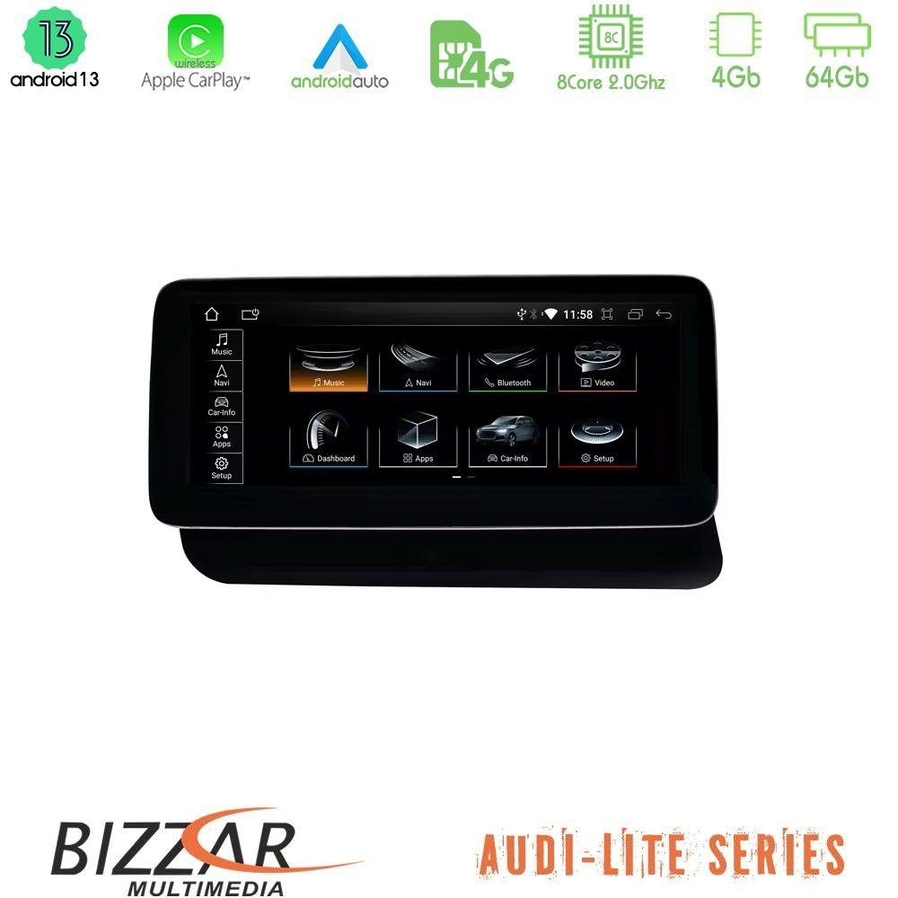 Bizzar OEM Audi Q5 (8R) 2008-2017 (με MMI3G) Android13 8Core (4+64GB) Navigation Multimedia 10.25" HD