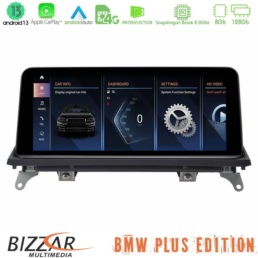Bizzar Plus Edition BMW X5 & X6 2007-2010 Android13 8Core (8+128GB) Navigation Multimedia 10.25" HD Anti-reflection