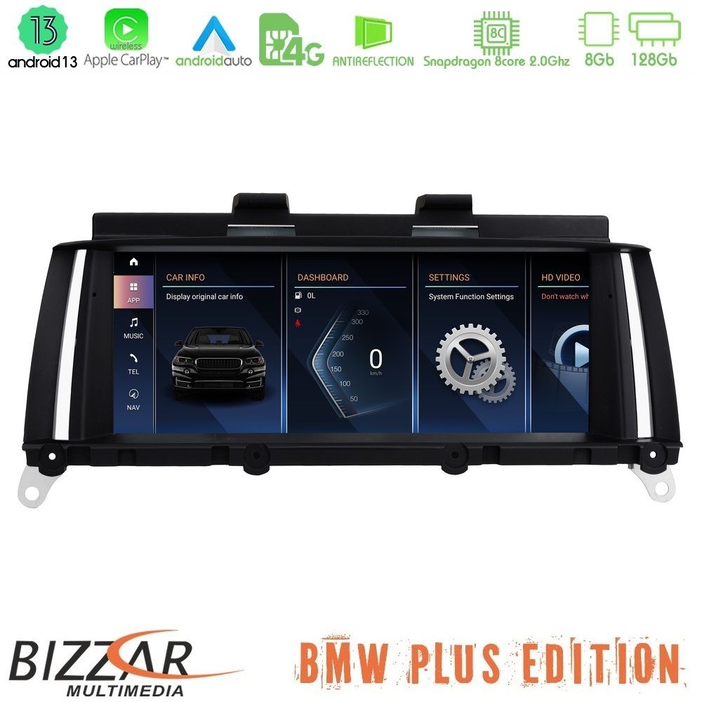 Bizzar Plus Edition BMW X3 F25 & X4 F26 Android13 8Core (8+128GB) Navigation Multimedia 8.8" Black Panel
