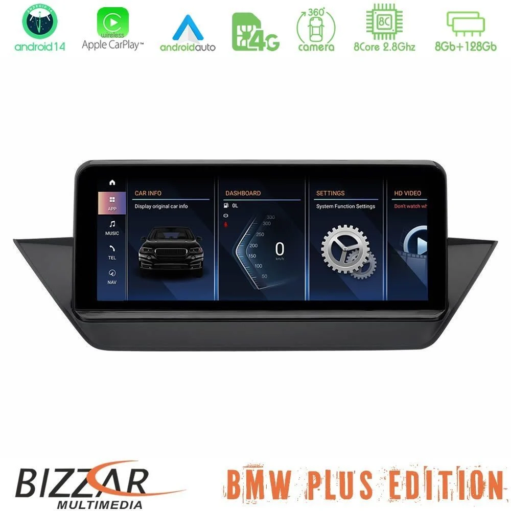 Bizzar Plus Edition BMW X1 E84 (με εργ.οθόνη) Android14 (8+128GB) Navigation Multimedia 10.25" HD Anti-reflection