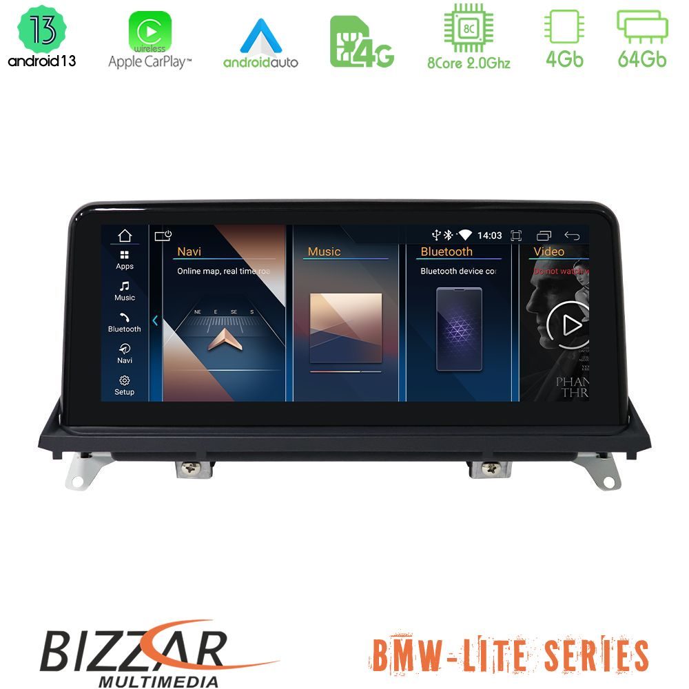 Bizzar Lite Series BMW X5 & X6 2007-2010 Android13 8Core (4+64GB) Navigation Multimedia 10.25" HD