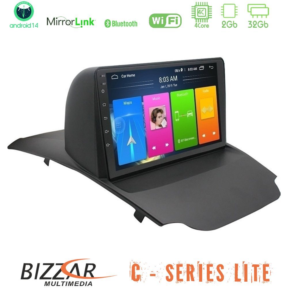 Bizzar C Series Lite 4Core Android14 2+32GB Ford Ecosport 2014-2017 Navigation Multimedia Tablet 9"