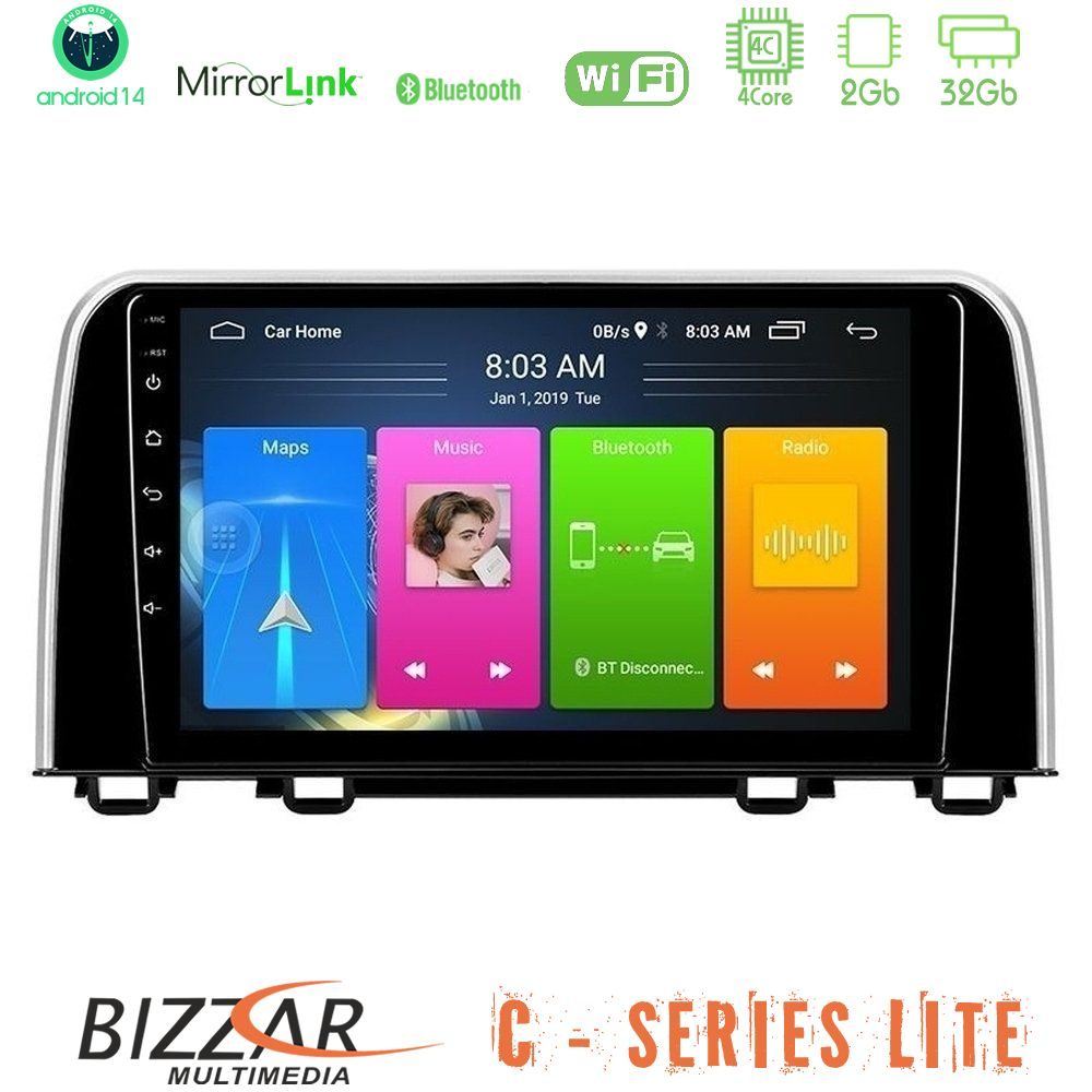 Bizzar C Series Lite 4Core Android14 2+32GB Honda CR-V 2019-> Navigation Multimedia Tablet 10"