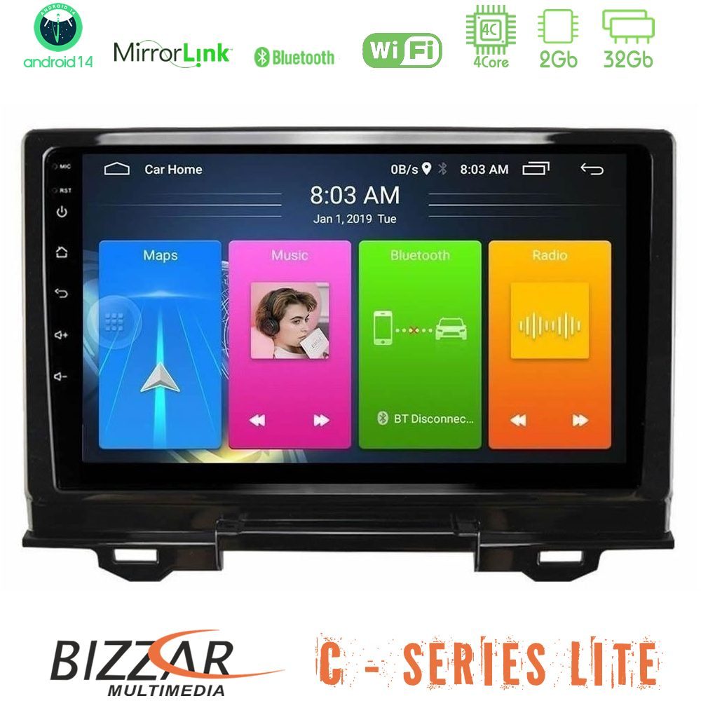 Bizzar C Series Lite 4Core Android14 2+32GB  Honda HR-V 2021-> Navigation Multimedia Tablet 9"