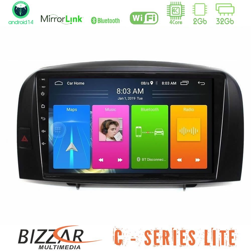 Bizzar C Series Lite 4Core Android14 2+32GB Hyundai Sonata 2005-2009 Navigation Multimedia Tablet 10"