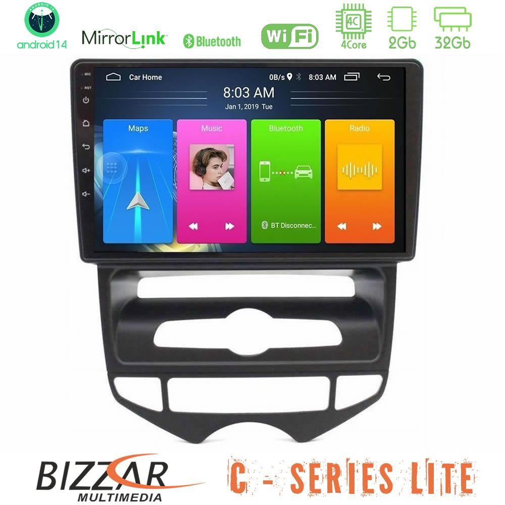 Bizzar C Series Lite 4Core Android14 2+32GB Hyundai ix20 2010-2020 (AUTO A/C) Navigation Multimedia Tablet 10"