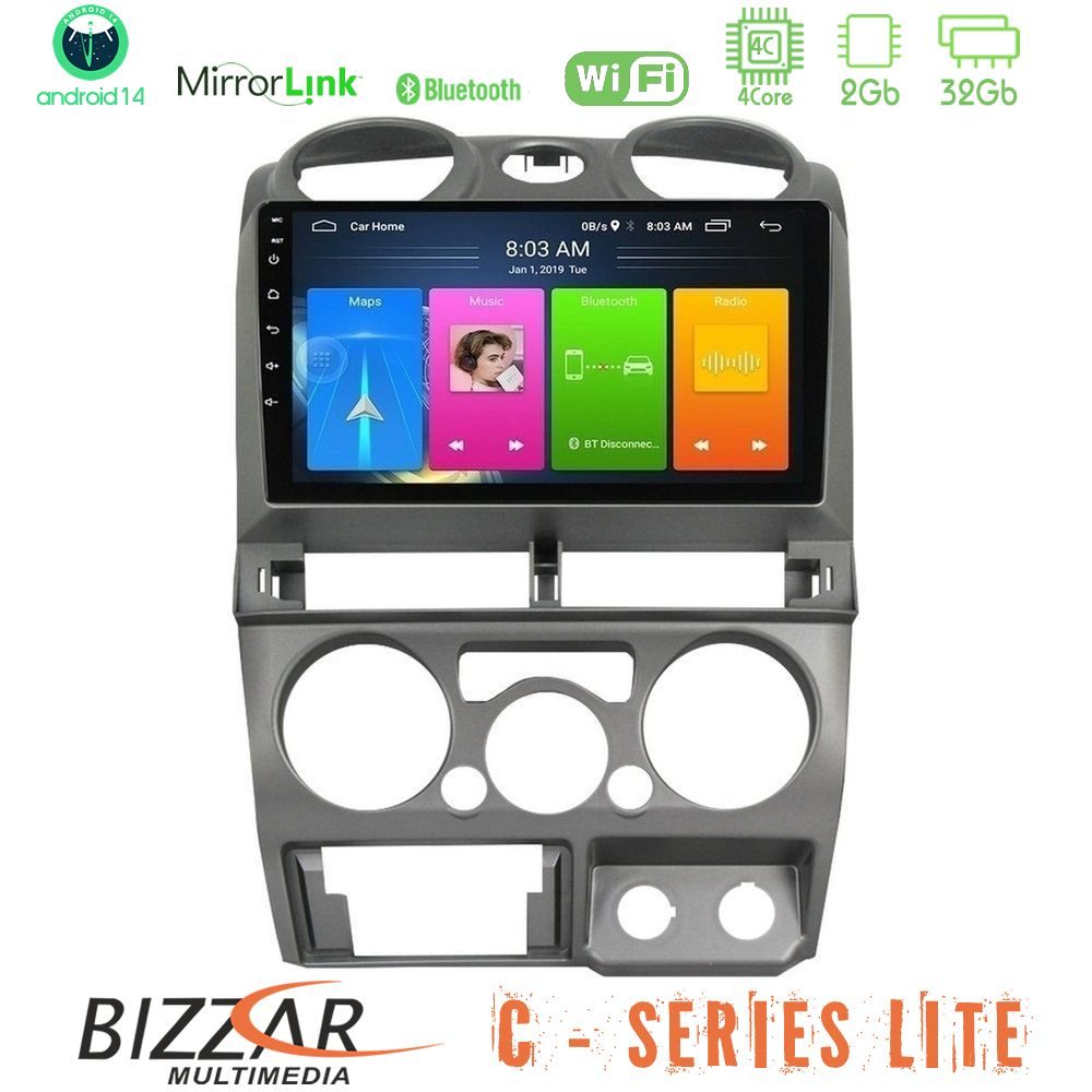 Bizzar C Series Lite 4Core Android14 2+32GB  Isuzu D-Max 2007-2011 Navigation Multimedia Tablet 9"