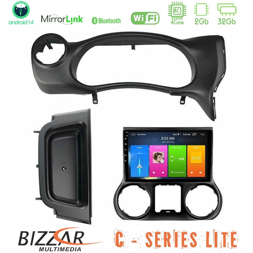 Bizzar C Series Lite 4Core Android14 2+32GB Jeep Wrangler 2014-2017 Navigation Multimedia Tablet 10"