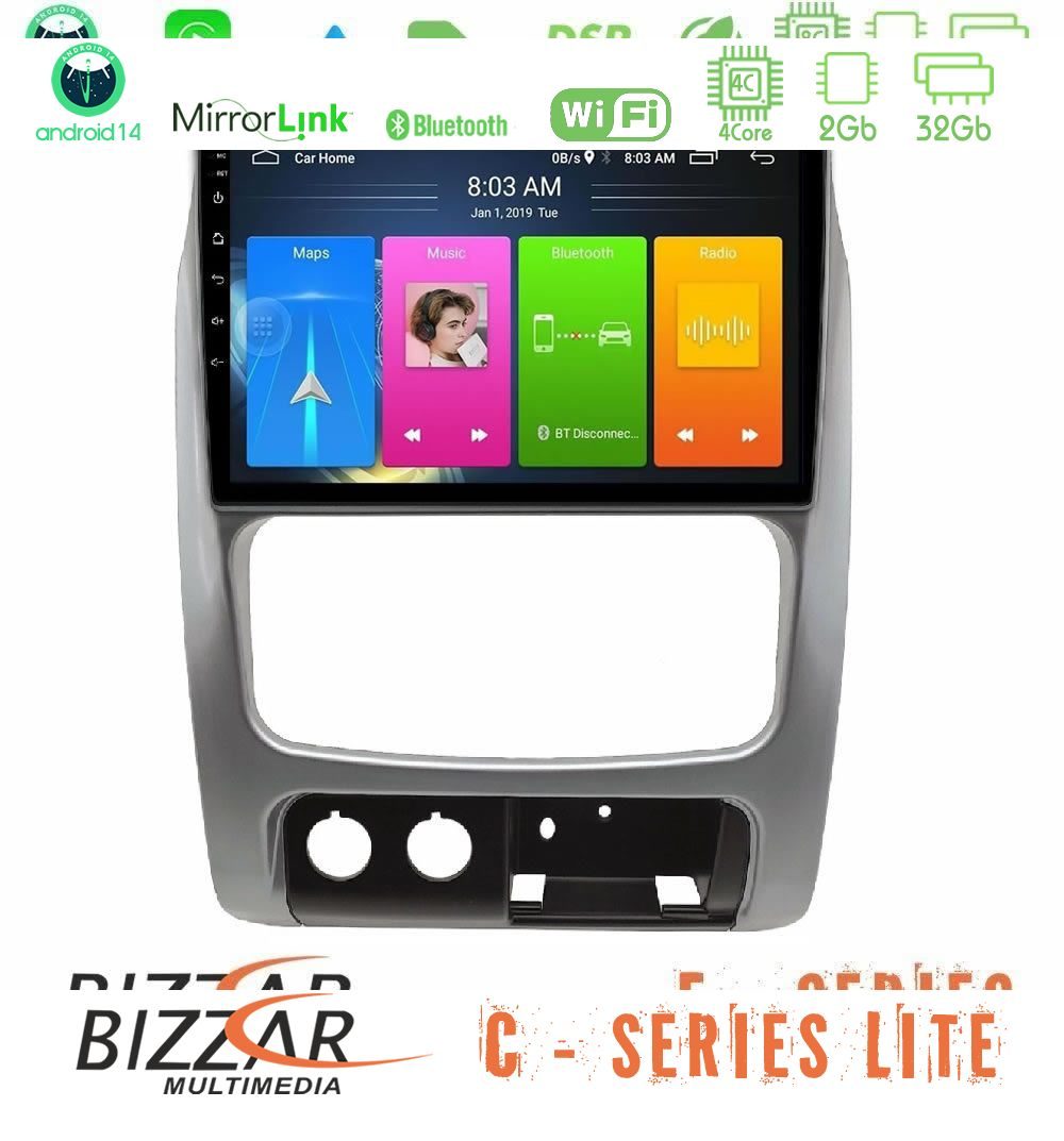 Bizzar C Series Lite 4Core Android14 2+32GB Jeep Cherokee (KJ) 2002-2007 Navigation Multimedia Tablet 9″