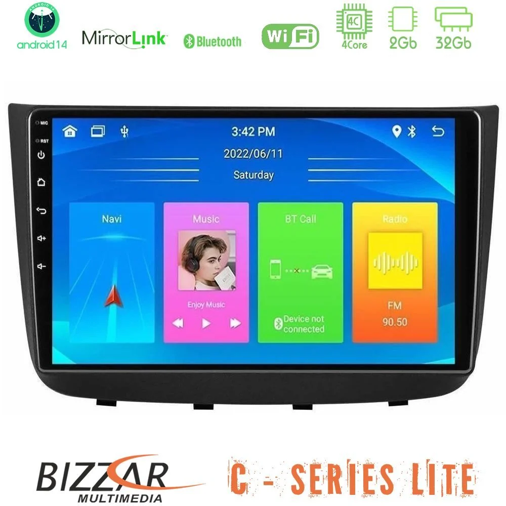 Bizzar C Series Lite 4Core Android14 2+32GB Mercedes Vito/Viano 2003-2006 Navigation Multimedia Tablet 10"