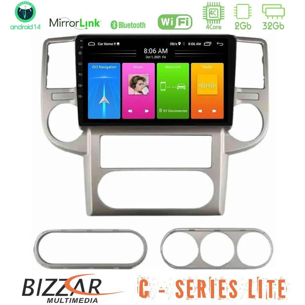 Bizzar C Series Lite 4Core Android14 2+32GB Nissan X-Trail 2003-2007 Navigation Multimedia Tablet 10"