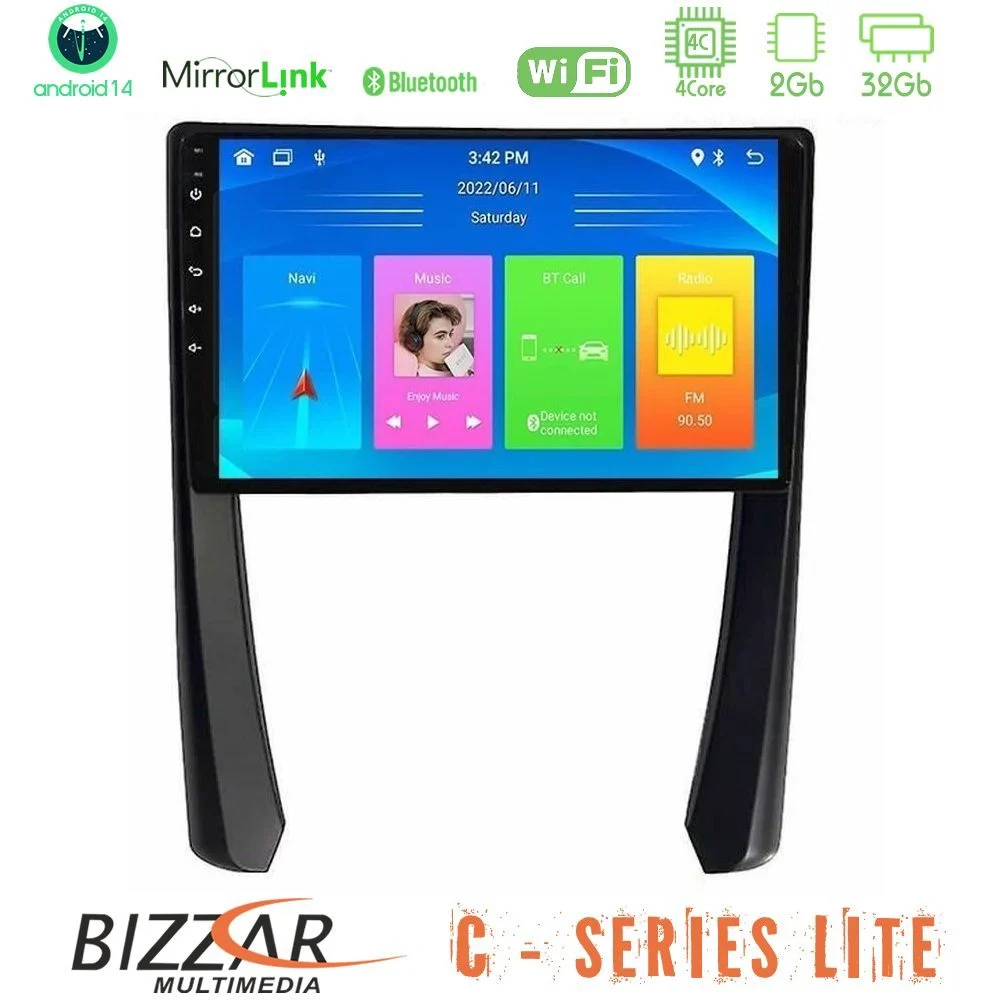 Bizzar C Series Lite 4Core Android14 2+32GB  Porsche 911/Cayman/Boxster Navigation Multimedia Tablet 9"