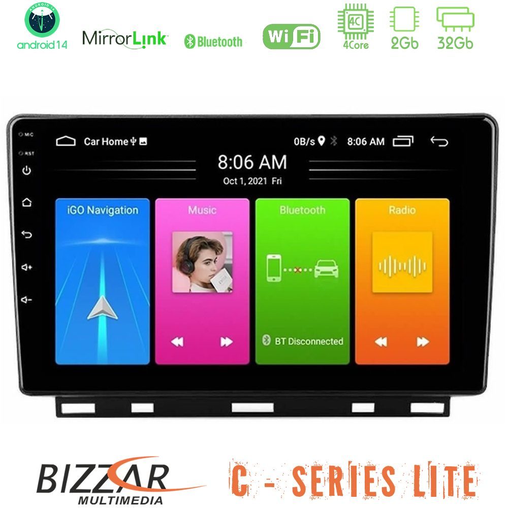 Bizzar C Series Lite 4Core Android14 2+32GB  Renault Clio 5 2020-2025 Navigation Multimedia Tablet 9"