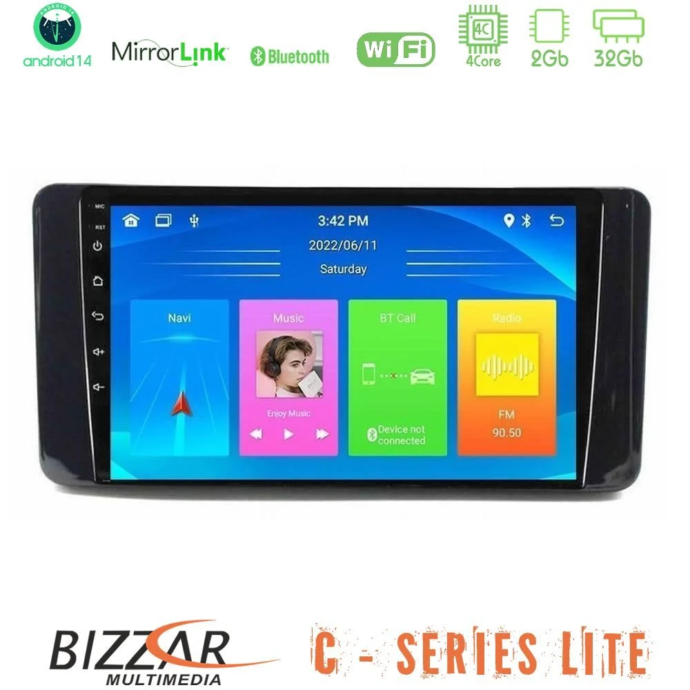 Bizzar C Series Lite 4Core Android14 2+32GB  Skoda Kamiq 2019-2022 Navigation Multimedia Tablet 9"