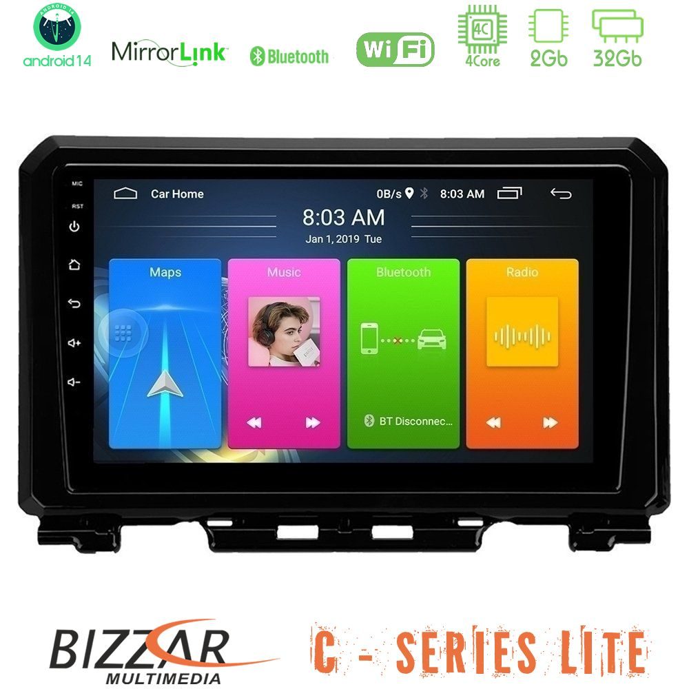 Bizzar C Series Lite 4Core Android14 2+32GB Suzuki Jimny 2018-2022 Navigation Multimedia Tablet 9"