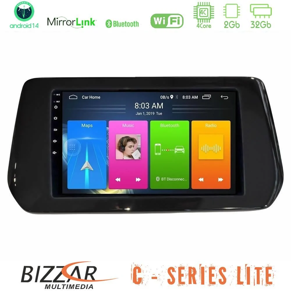 Bizzar C Series Lite 4Core Android14 2+32GB  Suzuki Swift 2024-> Navigation Multimedia Tablet 9"