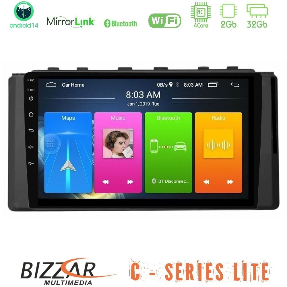 Bizzar C Series Lite 4Core Android14 2+32GB Subaru BRZ / Toyota GR86 2022-> Navigation Multimedia Tablet 9"