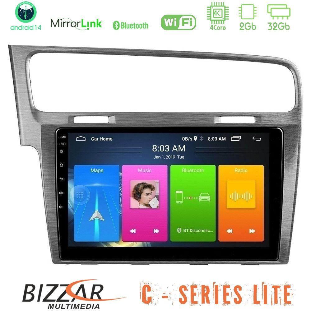 Bizzar C Series Lite 4Core Android14 2+32GB VW GOLF 7 Navigation Multimedia Tablet 10"