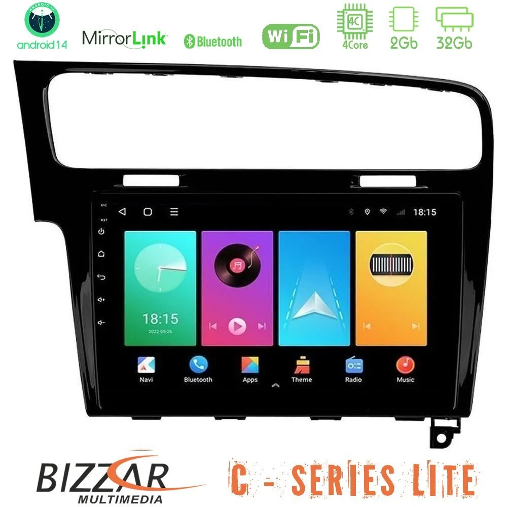 Bizzar C Series Lite 4Core Android14 2+32GB  VW GOLF 7 Navigation Multimedia Tablet 10"