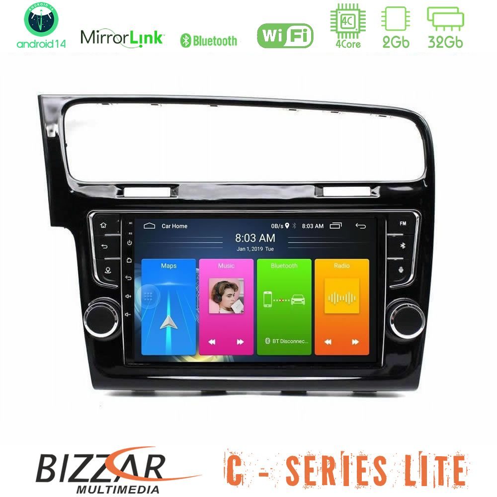 Bizzar C Series Lite 4Core Android14 2+32GB VW GOLF 7 Navigation Multimedia Tablet 9" (OEM Look)