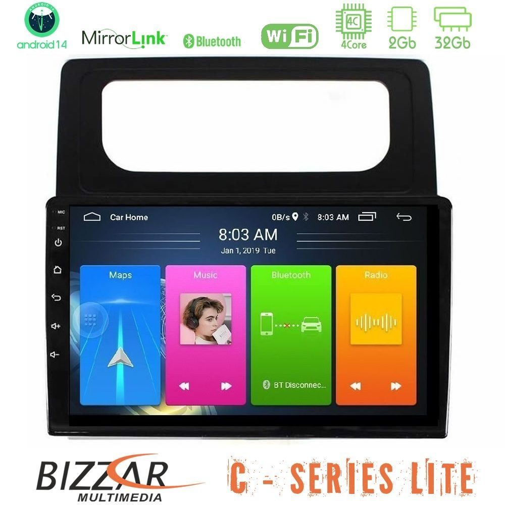Bizzar C Series Lite 4Core Android14 2+32GB VW Caddy 2004-2014 Navigation Multimedia Tablet 10"