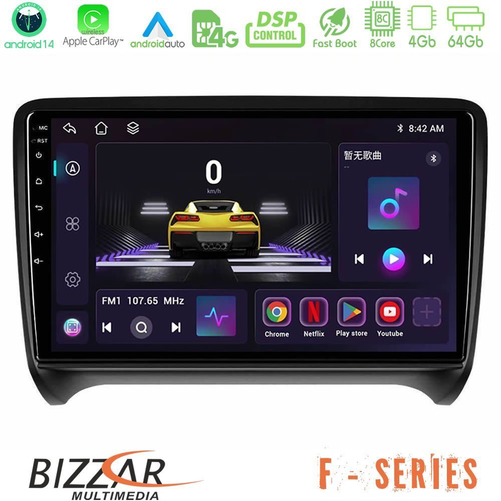 Bizzar F Series 8Core Android14 4+64GB Audi TT B7 Navigation Multimedia Tablet 9" Με Carplay & Android Auto