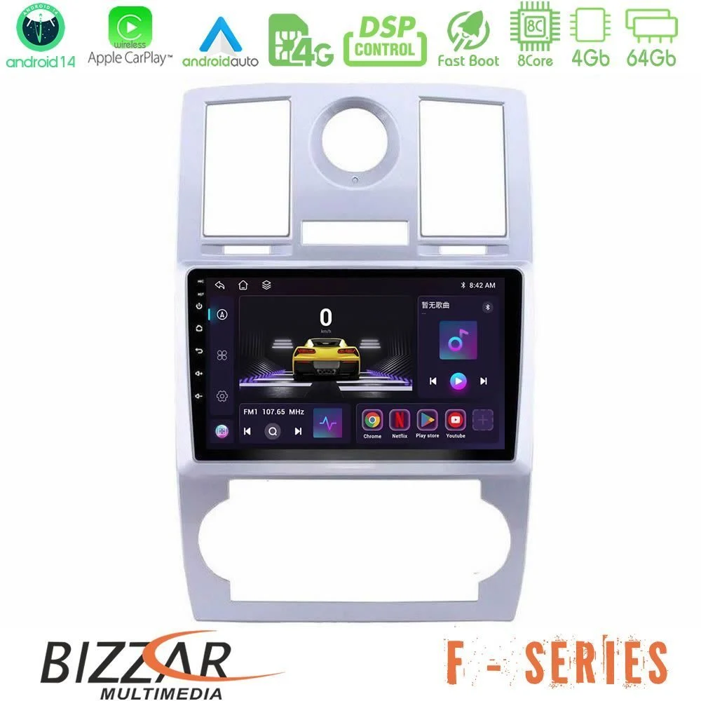 Bizzar F Series 8Core Android14 4+64GB Chrysler 300C Navigation Multimedia Tablet 9" Με Carplay & Android Auto