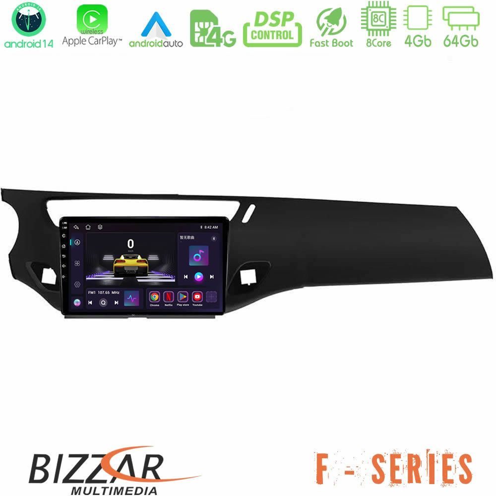 Bizzar F Series 8Core Android14 4+64GB Citroen C3 2009-2016 Navigation Multimedia Tablet 9" Με Carplay & Android Auto (Μαύρο γυαλιστερό)