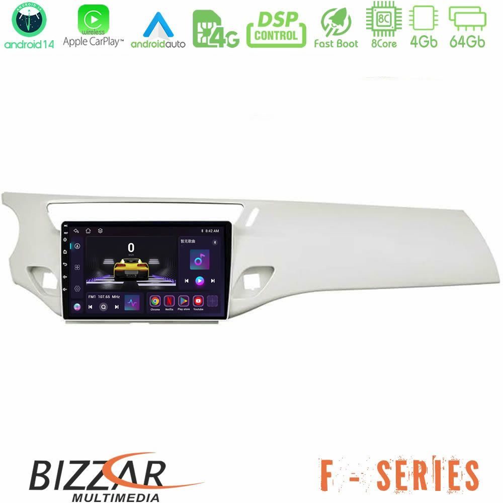 Bizzar F Series 8Core Android14 4+64GB Citroen C3 2009-2016 Navigation Multimedia Tablet 9" Με Carplay & Android Auto (Άσπρο)
