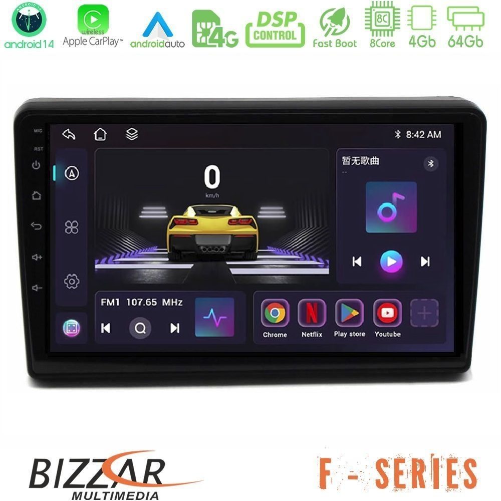 Bizzar F Series 8Core Android14 4+64GB Citroen C5 2008-2019 Navigation Multimedia Tablet 10" Με Carplay & Android Auto