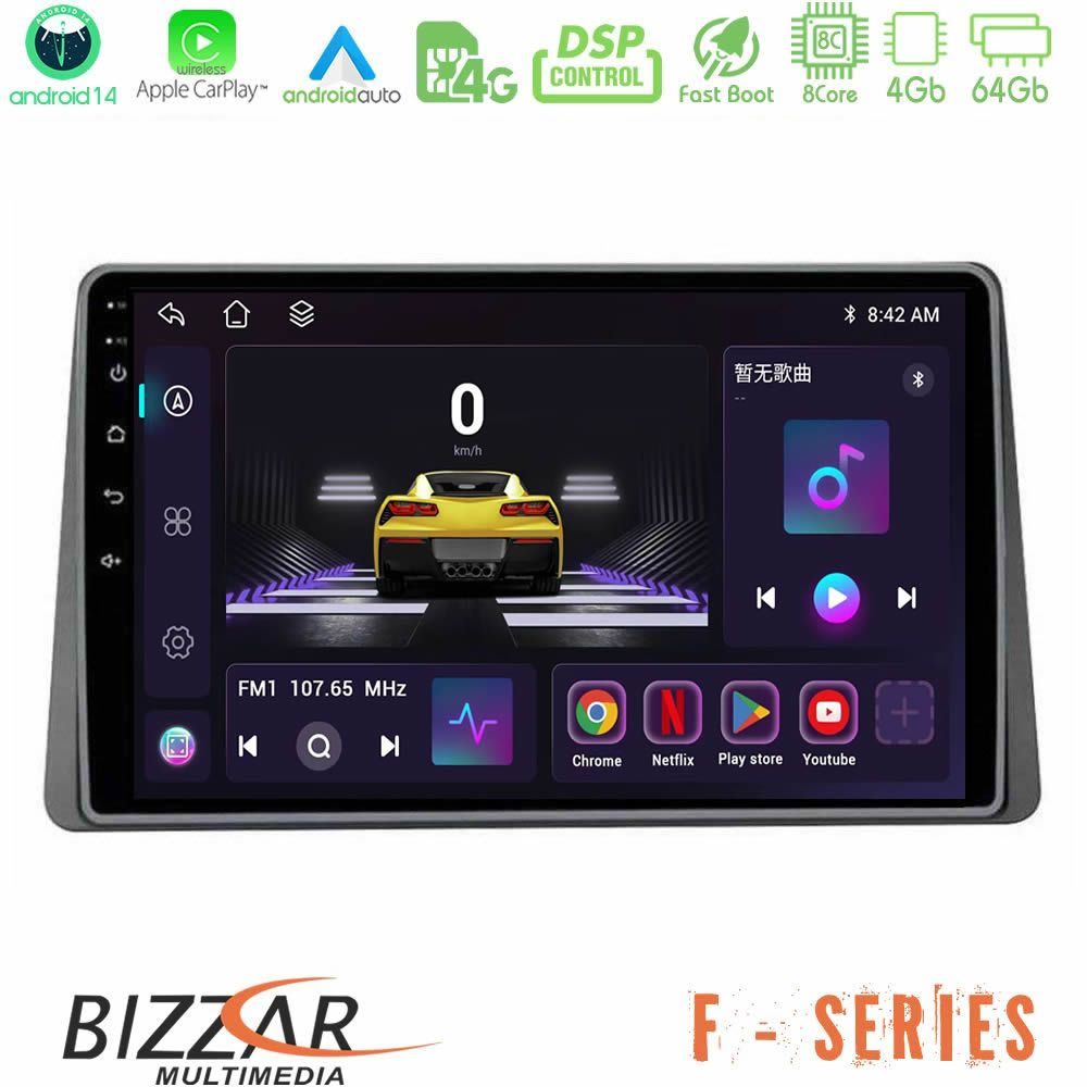 Bizzar F Series 8Core Android14 4+64GB Renault Arkana 2019-> Navigation Multimedia Tablet 9" Με Carplay & Android Auto Με Carplay & Android Auto